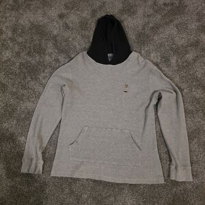 Rare Vintage POLO RALPH LAUREN Spell Out Bear Waffle Hoodie Sweatshirt 90s SZ XL